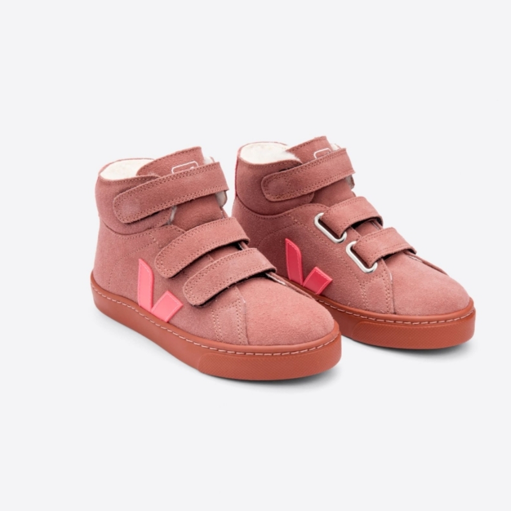 Veja ESPLAR MID FURED SUEDE DIRED PETAL ROSE FLUO